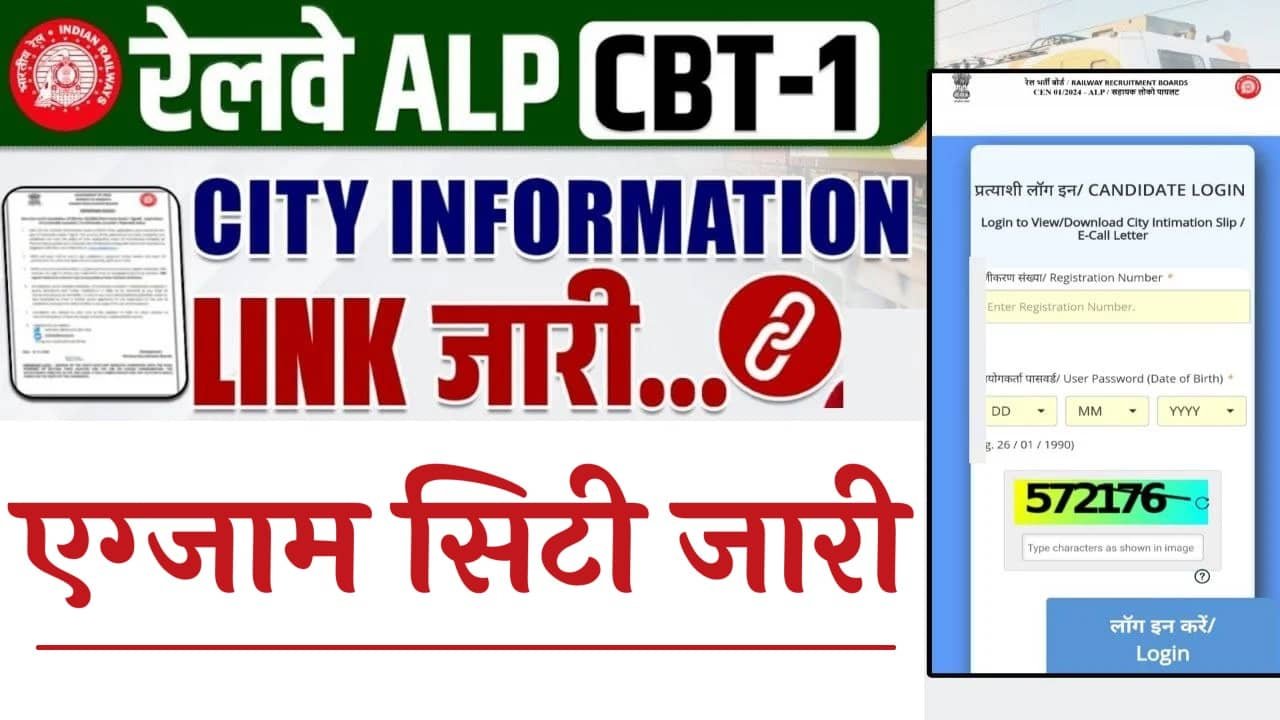Railway Alp Exam City 2024