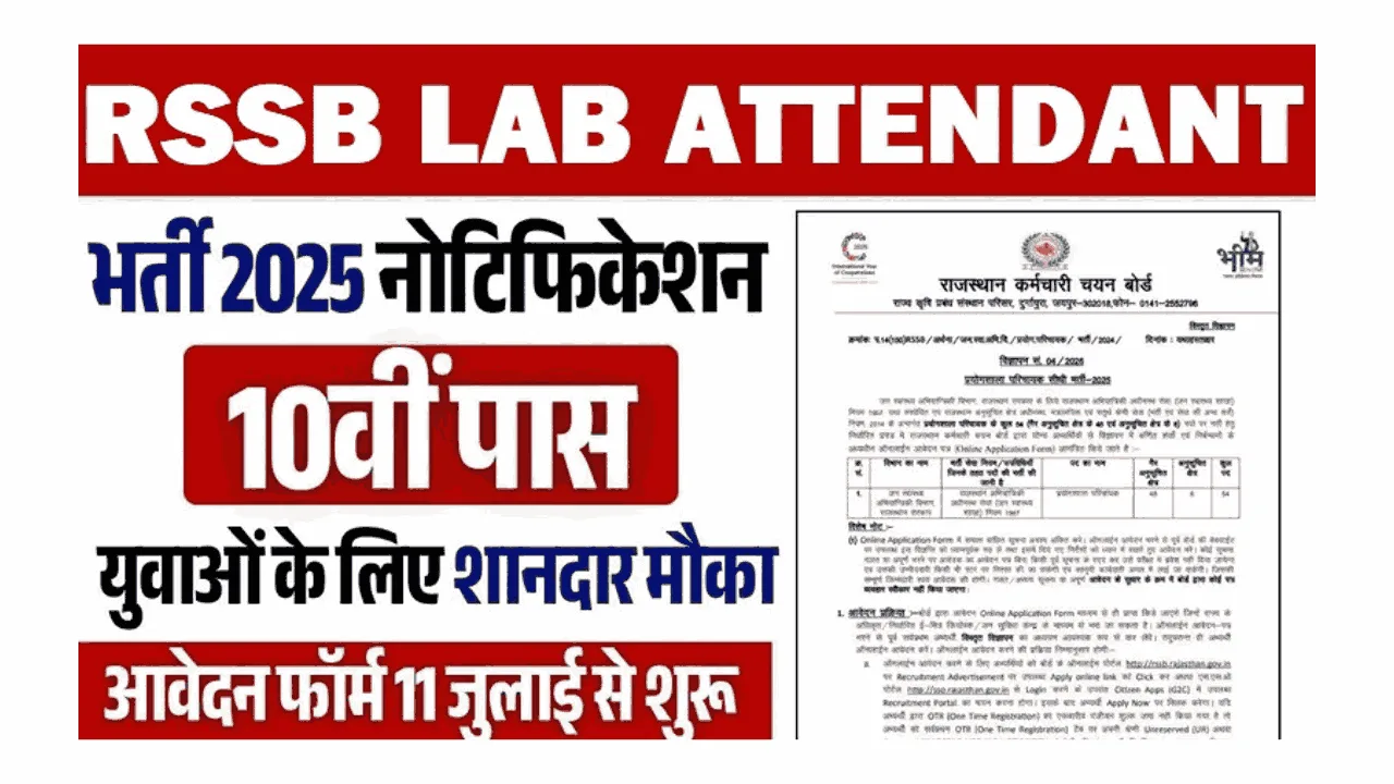 RSSB Lab Attendant Online Form 2025